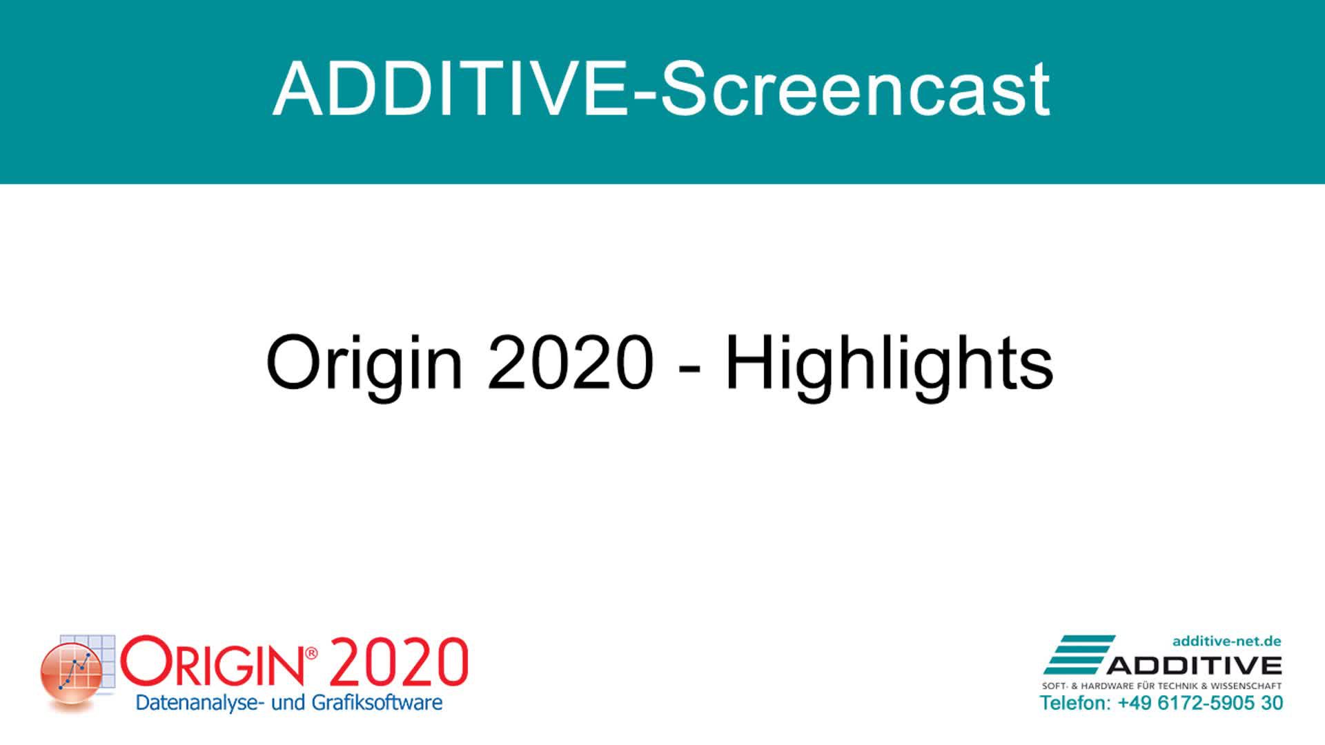 Highlights in Origin 2020